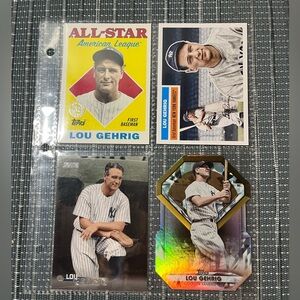 ⚾️ Lou Gehrig Major League Baseball Sports Trading Cards, Set of 4
